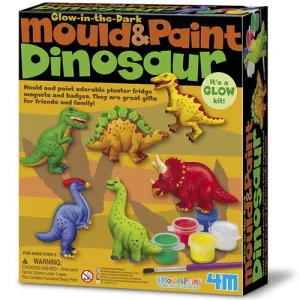 4m gips- en verfpakket - dino's glow-in-the-dark