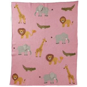 rice babydeken savanne dieren - roze