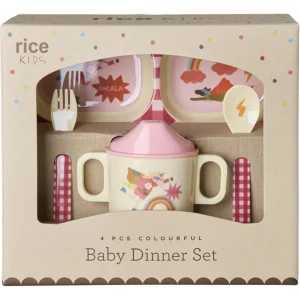 rice kinderservies hero - roze - 4st
