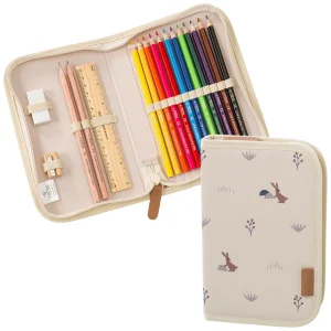 fresk etui met kleurpotloden - konijn - 17-delig