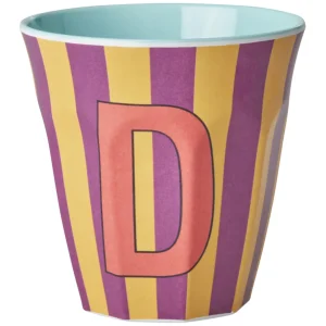 rice alfabetbeker D - streepjes - paars - 250 ml