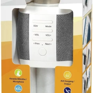 Karaoke Microfoon – Technaxx BT-X44 – Draadloos – Grijs/Goud