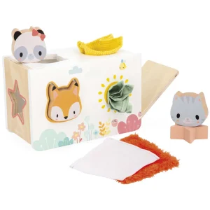 janod activiteitenkubus pure - dieren en stoffen