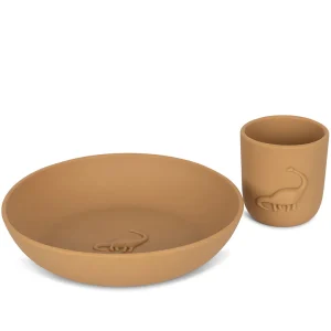 konges sløjd siliconen kinderbord en beker dino - almond