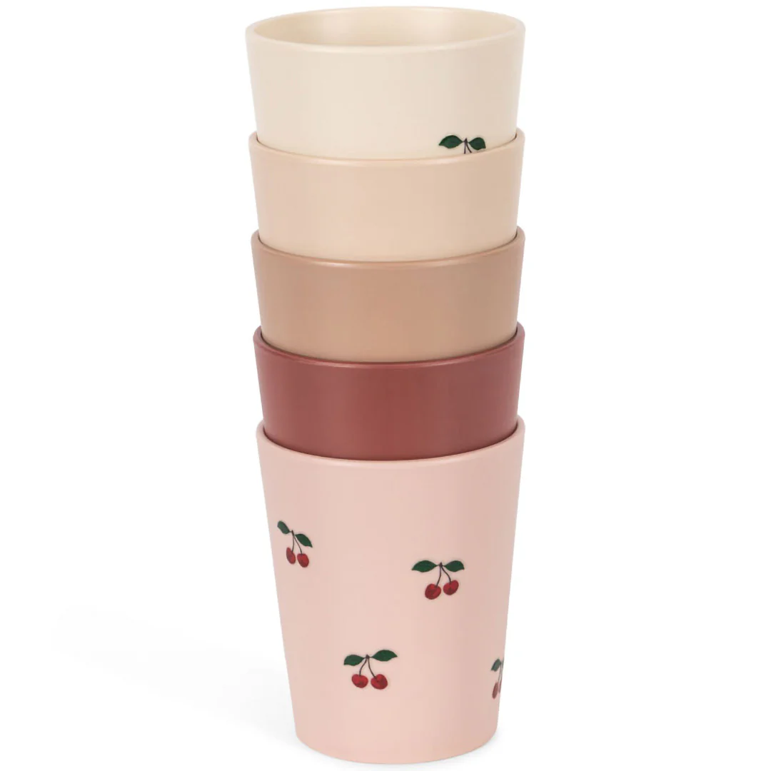 konges sløjd kinderbekers - cherry mix - 5st