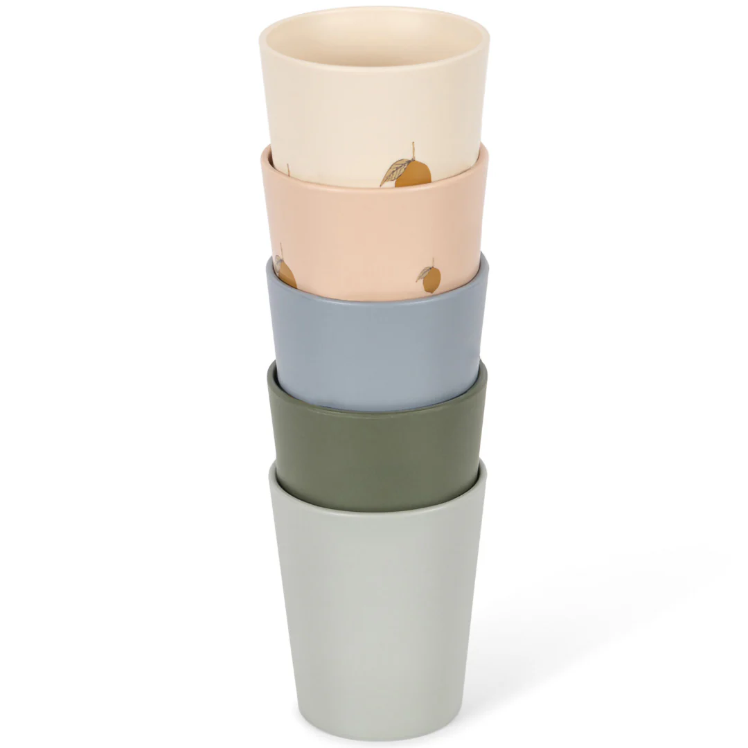 konges sløjd kinderbekers - lemon mix - 5st