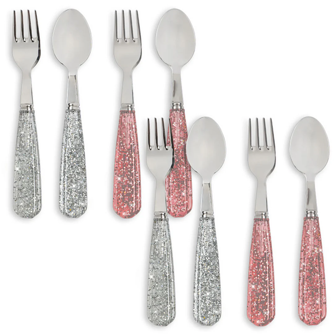 konges sløjd kinderbestek - sparkling blush blue - 8st - Afbeelding 2