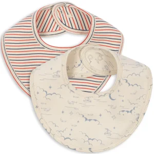 konges sløjd slabbetjes - stripe tricolore petit - 2st