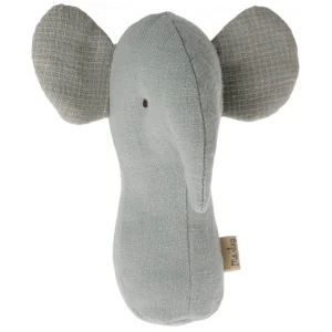 maileg rammelaar lullaby friends - olifant light dusty blue - 11 cm