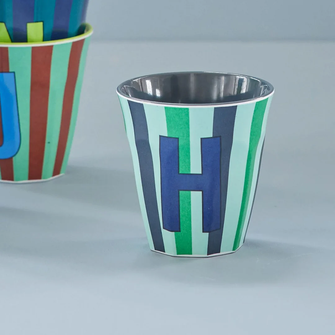 rice alfabetbeker H - streepjes - groen - 250 ml - Afbeelding 3