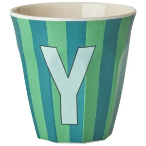 rice alfabetbeker Y - streepjes - groen - 250 ml
