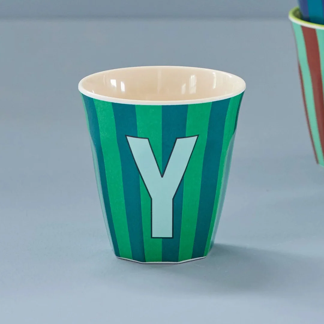 rice alfabetbeker Y - streepjes - groen - 250 ml - Afbeelding 3