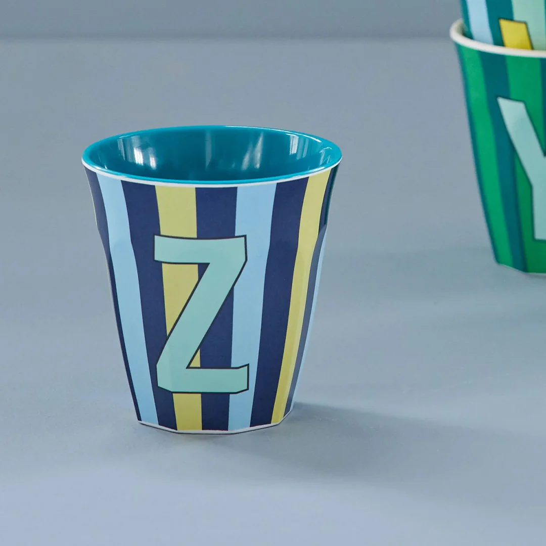 rice alfabetbeker Z - streepjes - blauw - 250 ml - Afbeelding 3