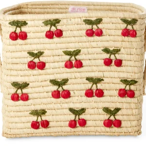 rice opbergmand raffia - kersen