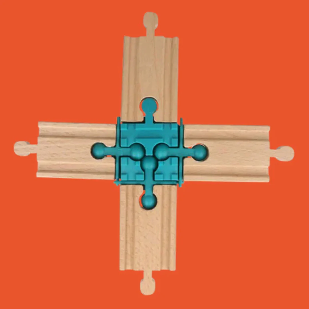 yamba toys treinbaanuitbreiding adapter set - cross bar - 6-delig - Afbeelding 3