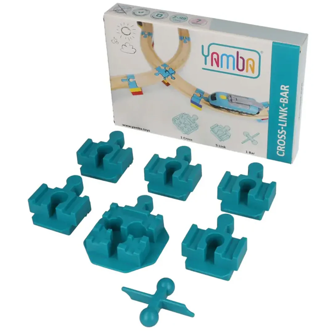 yamba toys treinbaanuitbreiding adapter set - cross link bar - 7-delig